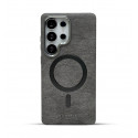 Suitable Plain Leather Electroplating Magnetic Wireless Charging Case For Samsung Galaxy Ultra Series