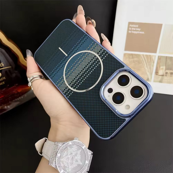 Shockproof Carbon Fibre Magsafe Supported Case For iPhone