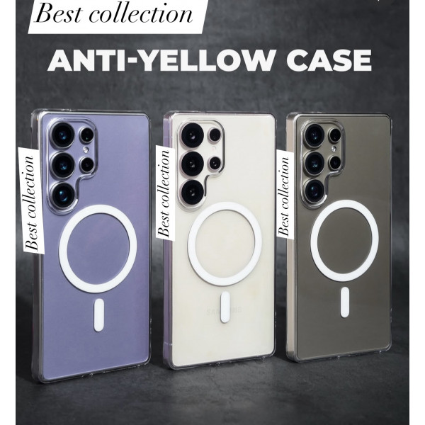 Berlia Anti Yellow Magsafe Supported Clear Transparent Case for Samsung Galaxy