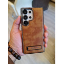 Super Finish PU Leather Kickstand Case For Samsung Galaxy