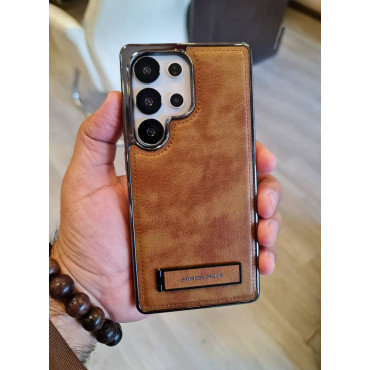 Super Finish PU Leather Kickstand Case For Samsung Galaxy