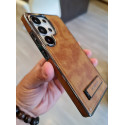 Super Finish PU Leather Kickstand Case For Samsung Galaxy