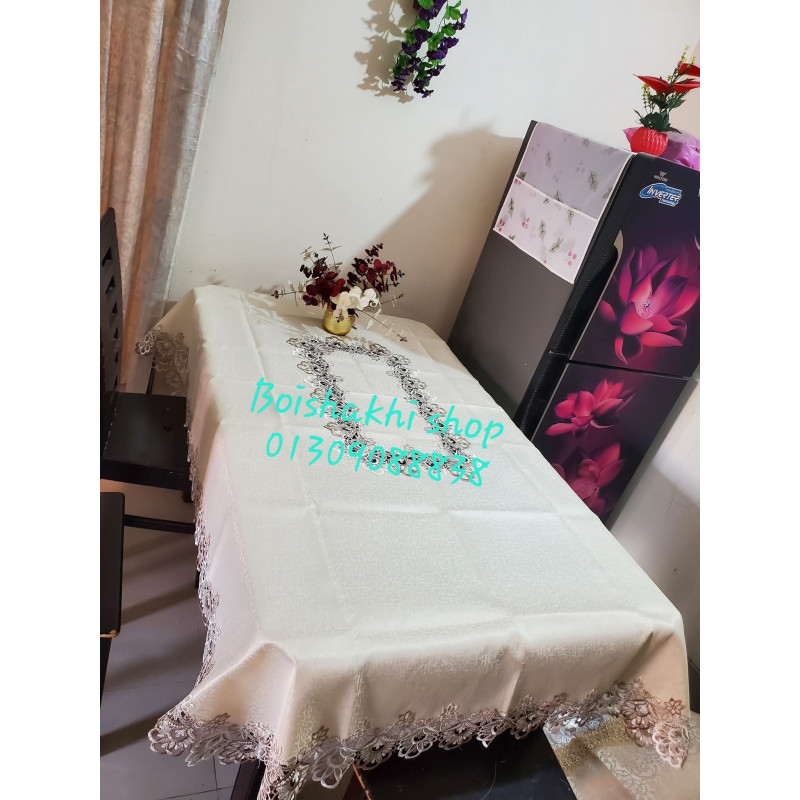 ৬ চেয়ারের জন্য প্রিমিয়াম লেস টেবিলকভার(cloth)