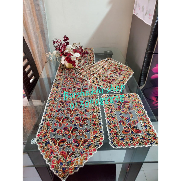  প্রিমিয়াম এমব্রয়ডারি ডাইনিং ম্যাট & রানার (ambodari)