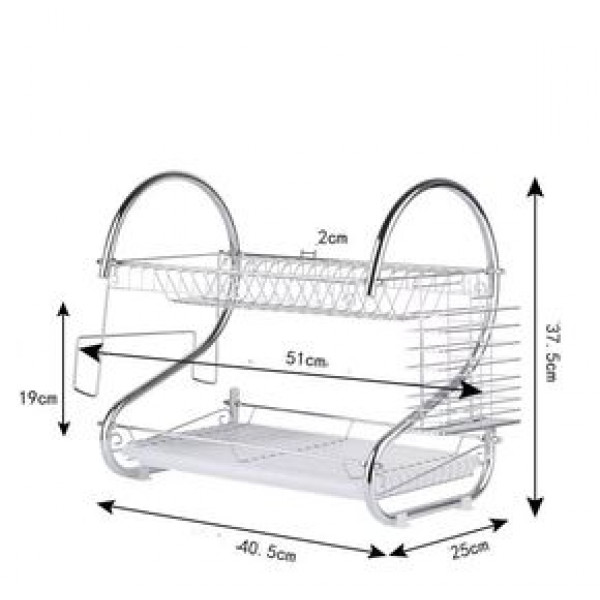 2 Layer Dish Drainer Kitchen Rack
