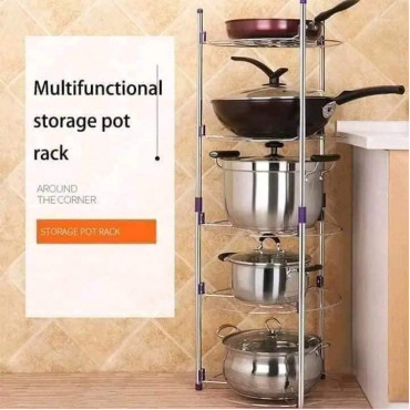 Five Layer Kitchen Steel Pot Rack 