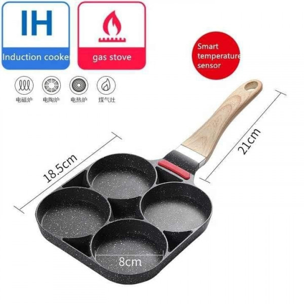 Non-stick Frying Pot Pan 2/4 Holes Steak Egg