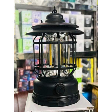 Rechargeable Retro Camping Lamp (Black Color)