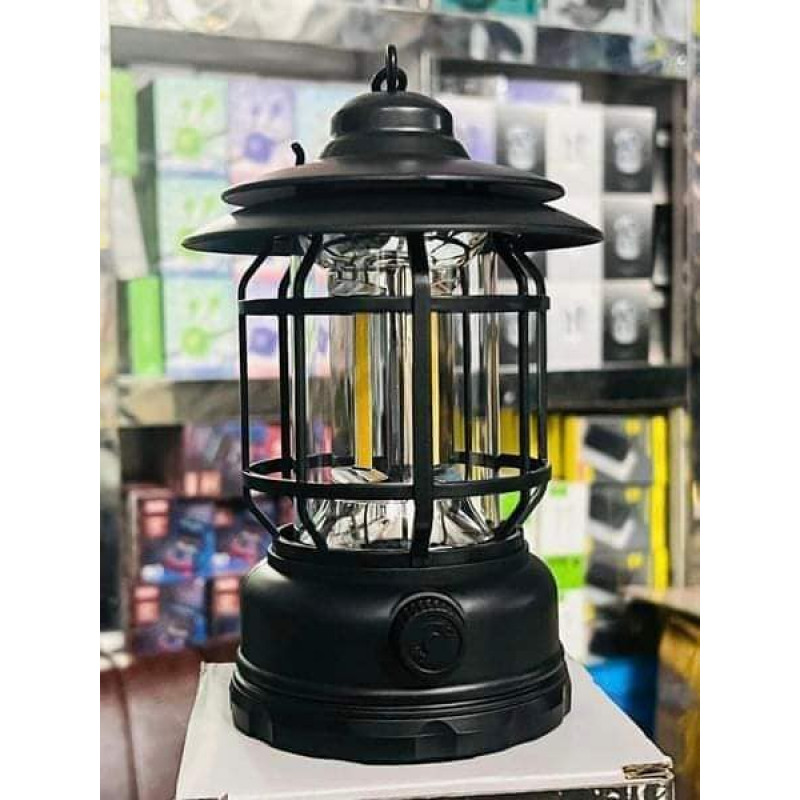 Rechargeable Retro Camping Lamp (Black Color)