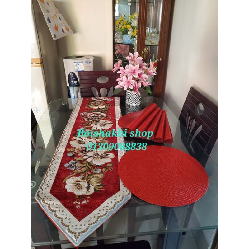 High quality vintage dining table mat with runner
