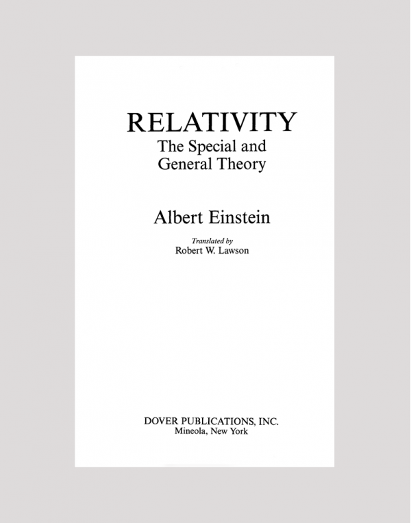 Relativity: The Special and General Theory