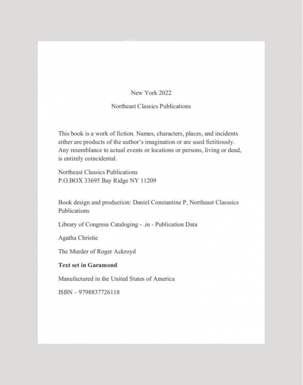 The Murder of Roger Ackroyd