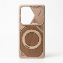Tactical Wood-Grain Cyber Armor Case With Magnetic Ring Kickstand