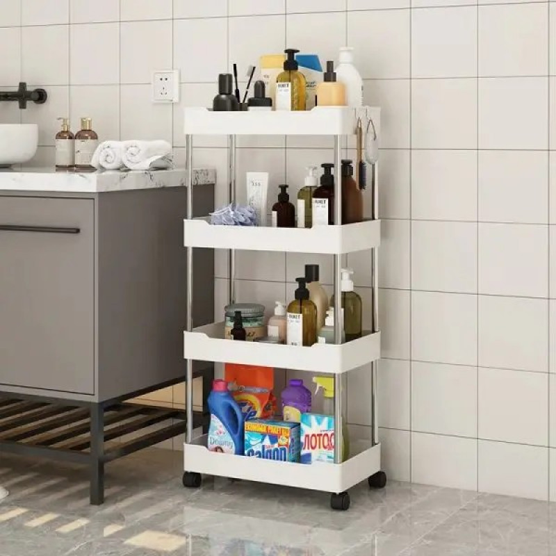 Window White Rack 4 layer Storage Rack (White)