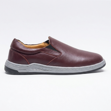 Slip On Leather Shoe Maroon- DFMR-01