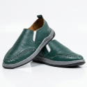 Slip On Leather Shoe Green- DFGR-02
