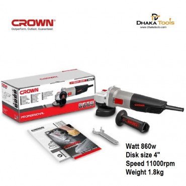 CROWN 4" Angle Grinder 100mm 860w Model CT13504