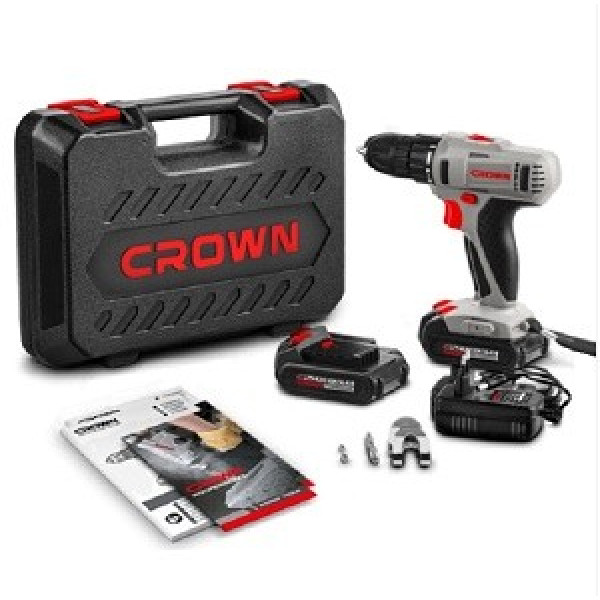 Crown 14.4v Cordless Drill & Screwdriver chuck: 0.8-10 mm, 15 stages torque, 2pcs 1.5 Ah batteries & Charger Model: CT21055L