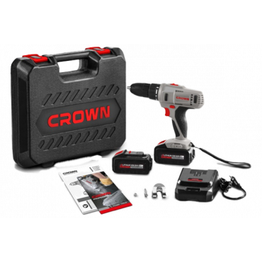 Crown 16v Cordless Drill & Screwdriver 0.8-10mm, 21/35Nm, With 2 battery & Charger  Model: CT21082H-2