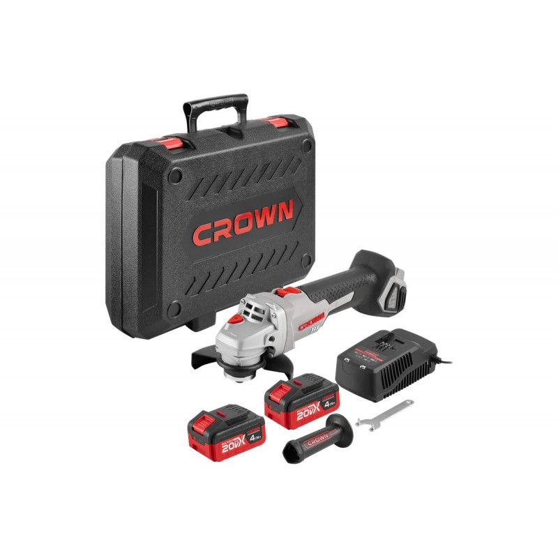 Crown 20V Cordless Angle Grinder 115mm with 2 battery & Charger- CT23001-115HX