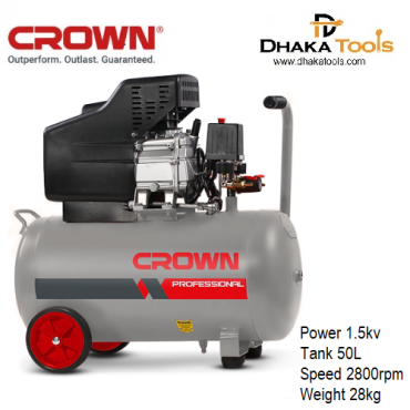 Crown 50L Air compressor Machine, 2HP, Tank Capacity: 50L, Air Displacement: 135L/min, Model CT36029