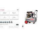 Crown 24L Silent Air Compressor, Oil free & Soundless, 1400w, Tank Capacity: 24L, Model CT36090
