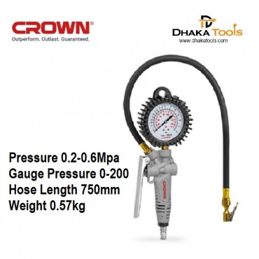CROWN Tyre Inflator with Air Pressure Gauge CT38151