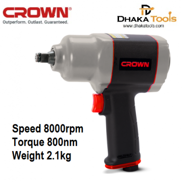 CROWN CT38115 Pneumatic Impact Wrench 800Nm – 1/2" Drive Air Impact Wrench 