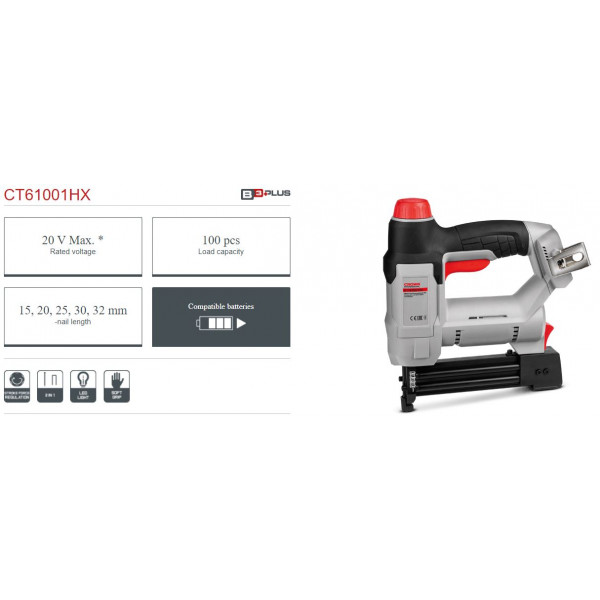 Crown 20V Li-ion Cordless Brad Nailer And Stapler ( Without Battery And Changer ) - CT61001HX
