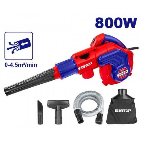 EMTOP Aspirator Blower 800W, Variable speed; Model: EABR8001