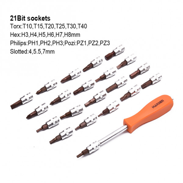 Harden 46Pcs 1/4＂ DR. Socket Set Auto Tools Set Professional Model: 510346