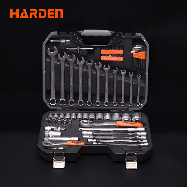 Harden 77Pcs 1/2＂ & 1/4＂ DR. Socket Set Auto Tools Set Model: 510677