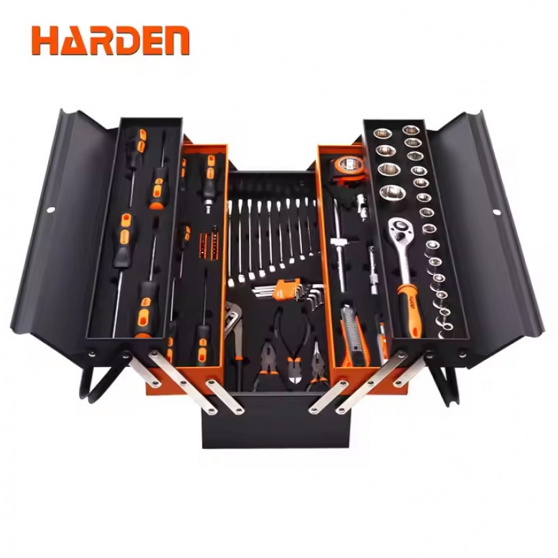 Harden 77pcs Top Quality Tools Set With 21" Steel Tools Box Model: 510777