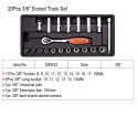 Harden 20Pcs 3/8＂ Socket Tools Set Model: 520632