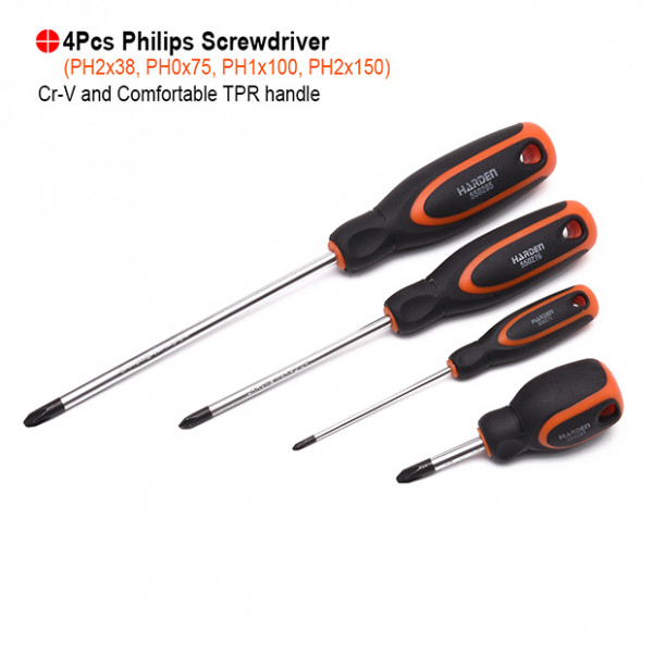 Harden 6Pcs Screwdriver Set Flat and Philips Screw Driver Model: 520641