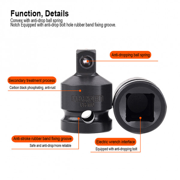 Harden Impact Adaptor ( 1/2"Female to 3/8"Male | 1/2"Female to 3/4"Male ) Model: 536583 | 536584