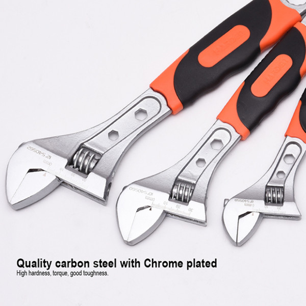 Harden Professional Adjustable Wrench ( 8'' | 10" | 12'' ) Rubber Grip Model: 540558 - 540562