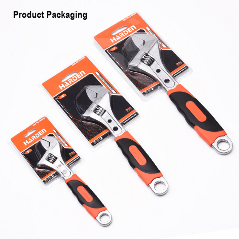 Harden Professional Adjustable Wrench ( 8'' | 10" | 12'' ) Rubber Grip Model: 540558 - 540562