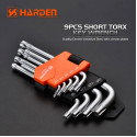 Harden 9Pcs Short Torx Key Wrench set ( T10, T15, T20, T25, T27, T30, T40, T45, T50mm ) Model: 540601