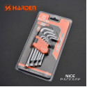 Harden 9Pcs Short Torx Key Wrench set ( T10, T15, T20, T25, T27, T30, T40, T45, T50mm ) Model: 540601