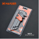Harden 9Pcs Medium Torx Key Wrench Hex key ( T10, T15, T20, T25, T27, T30, T40, T45, T50mm ) Model: 540604