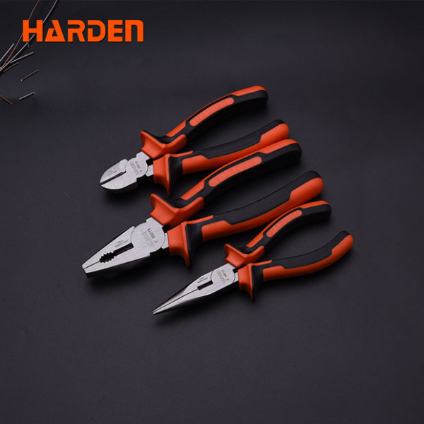 Harden 3pcs Plier Set ( 6" Diagonal Cutting Plier, 8" Combination Plier, 6"Long Nose Plier ) Model: 560179