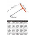 Harden T-Type CRV Wrench,  T Wrench, T-Socket Wrench, 07 standard sizes ( 8mm | 10mm | 12mm | 13mm | 14mm | 17mm | 19mm ) Model: 670203 - 670211