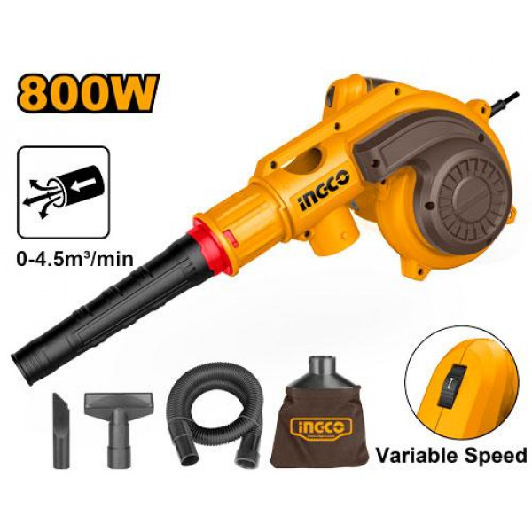 INGCO Aspirator Blower 800W Heavy Duty with Variable Speed – Model AB8038