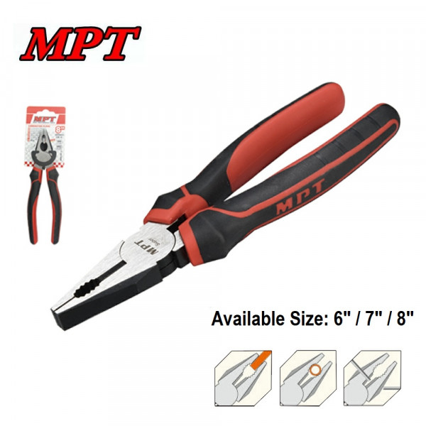 MPT Combination Pliers ( 6" / 7" / 8" ) Cr-V, black finish Model: ( MHB01001-6 / MHB01001-7 / MHB01001-8 )