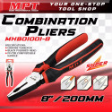 MPT Combination Pliers ( 6" / 7" / 8" ) Cr-V, black finish Model: ( MHB01001-6 / MHB01001-7 / MHB01001-8 )