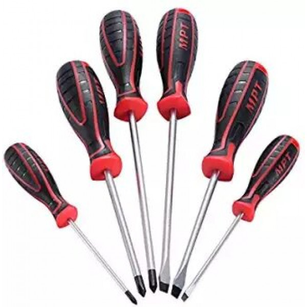 MPT 6 Pcs Non-Slip Magnetic CR-V Phillips and Slotted Screwdriver Set tool sets MHA01003