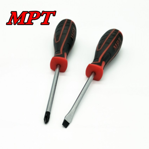 MPT 2 Pcs Non-Slip Magnetic Tip CR-V Phillips and Slotted Screwdriver Set MHA01002