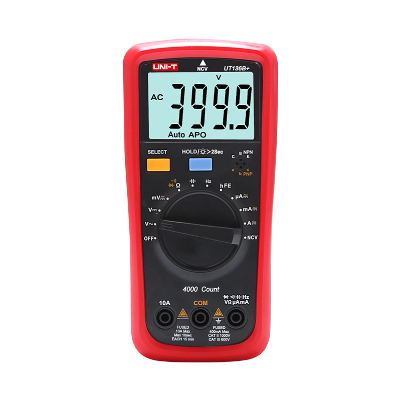 UNI-T UT136B+ Digital Multimeter AC/DC 1000V, 10A, 40MΩ, 40mF, 400Hz~40mHz