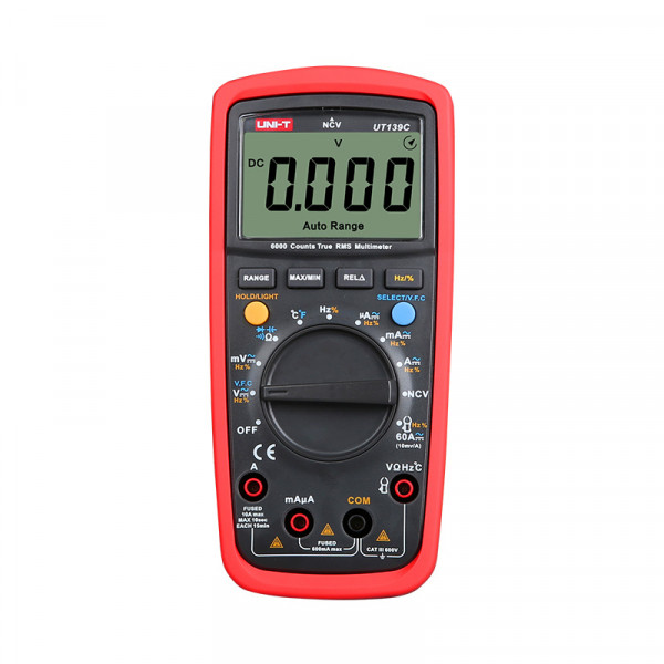 UNI-T UT139C True RMS Digital Multimeter AC/DC 600V, 10A, 60MΩ, 100mF, 10Hz~10MHz Model: UT139C